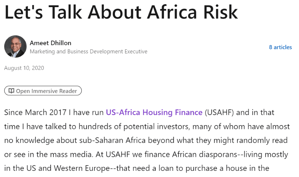 Let's Talk Africa Risk